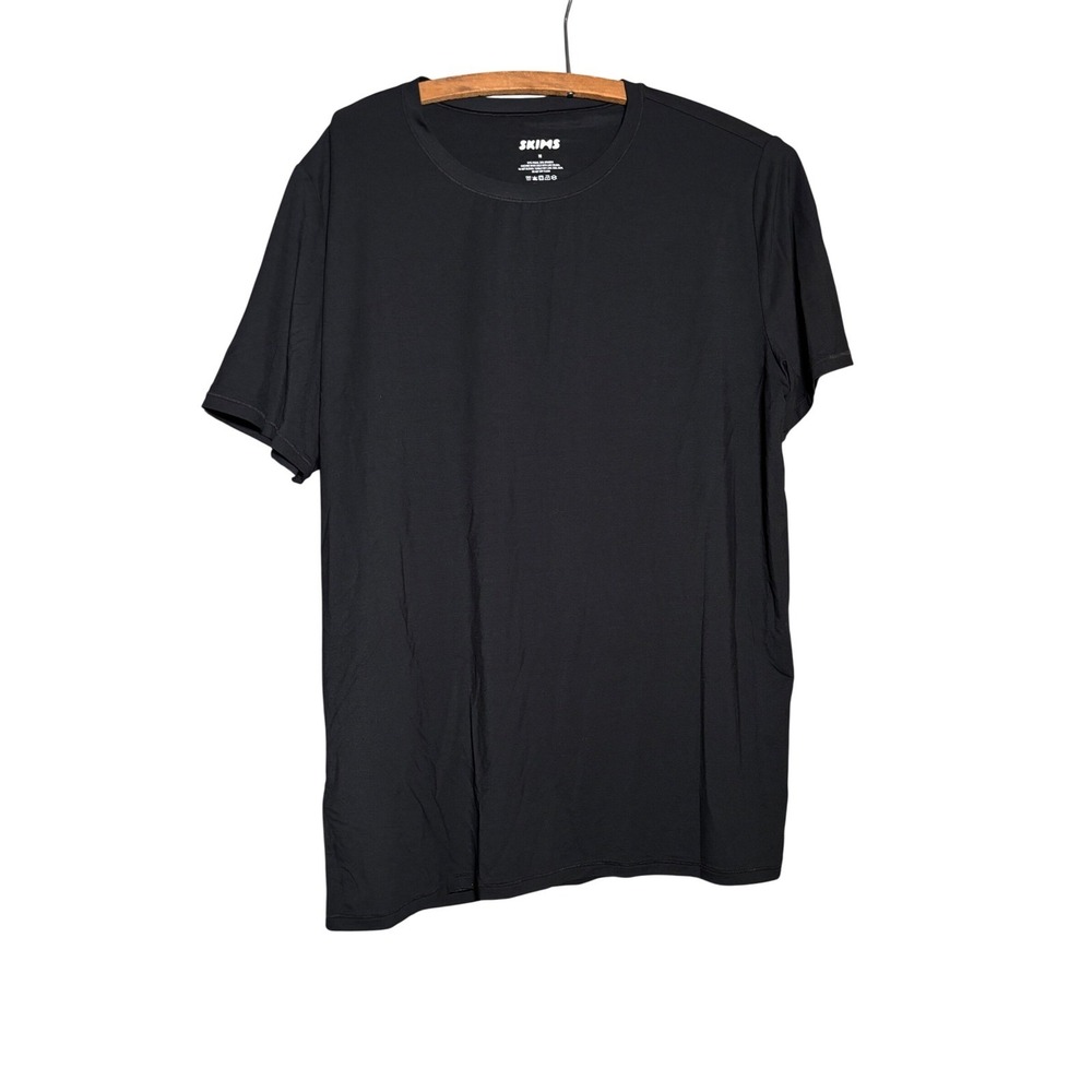 SKIMS Soft Lounge Crew Neck T-Shirt Onyx Black Modal Stretch Mens Size M Active